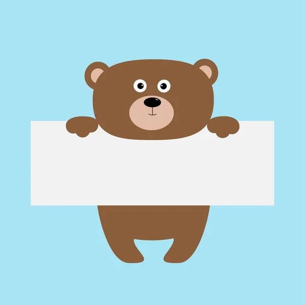 Αστεία αρκούδα κρέμεται από χαρτόνι — Διανυσματικό Αρχείο