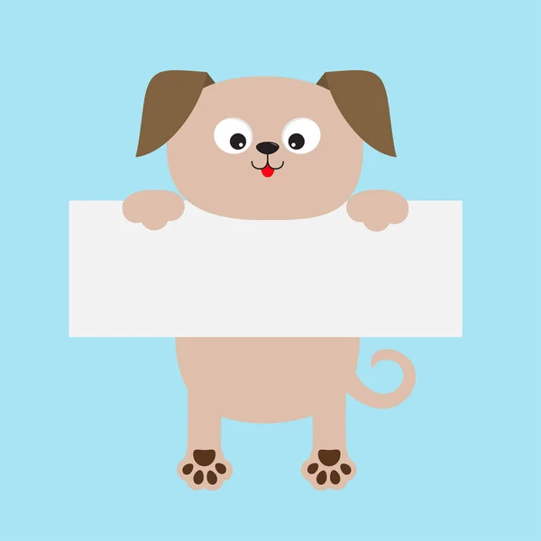 Cão engraçado pendurado em papelão — Vetor de Stock