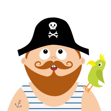 Korsan Kaptan ile papağan