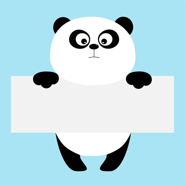Panda hanging on paper board — Stock Vector