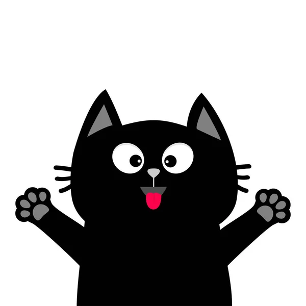 Black cat face head — Stock Vector