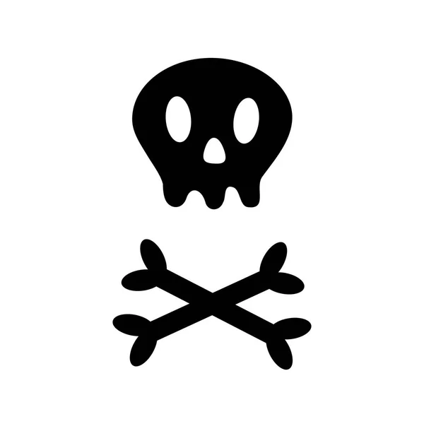 Skull with bone crosswise icon shape — Stock Vector