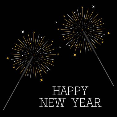 Mutlu yeni yıl kartı bengal ışıklar, vektör çizim ile