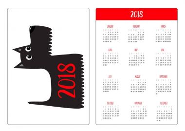 Cep takvim 2018 yıl. 