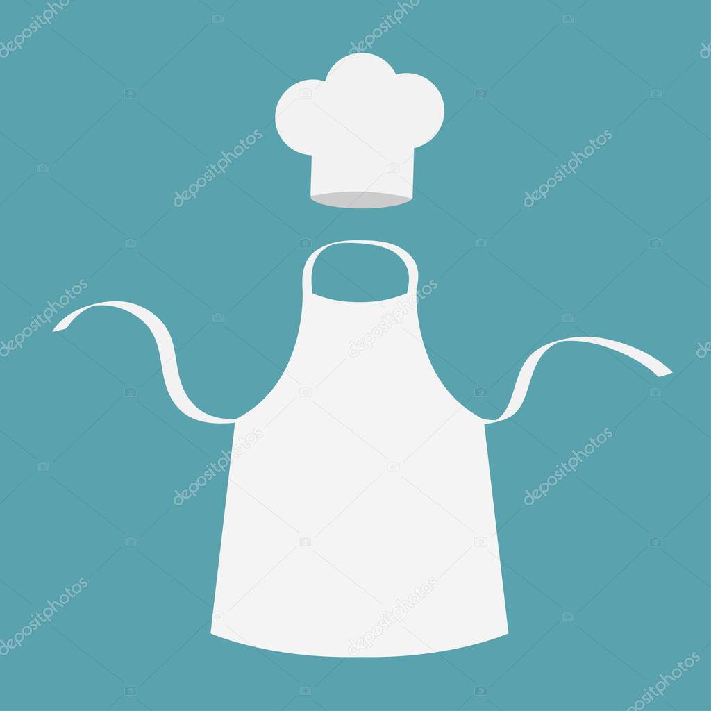 White blank kitchen cotton apron. 