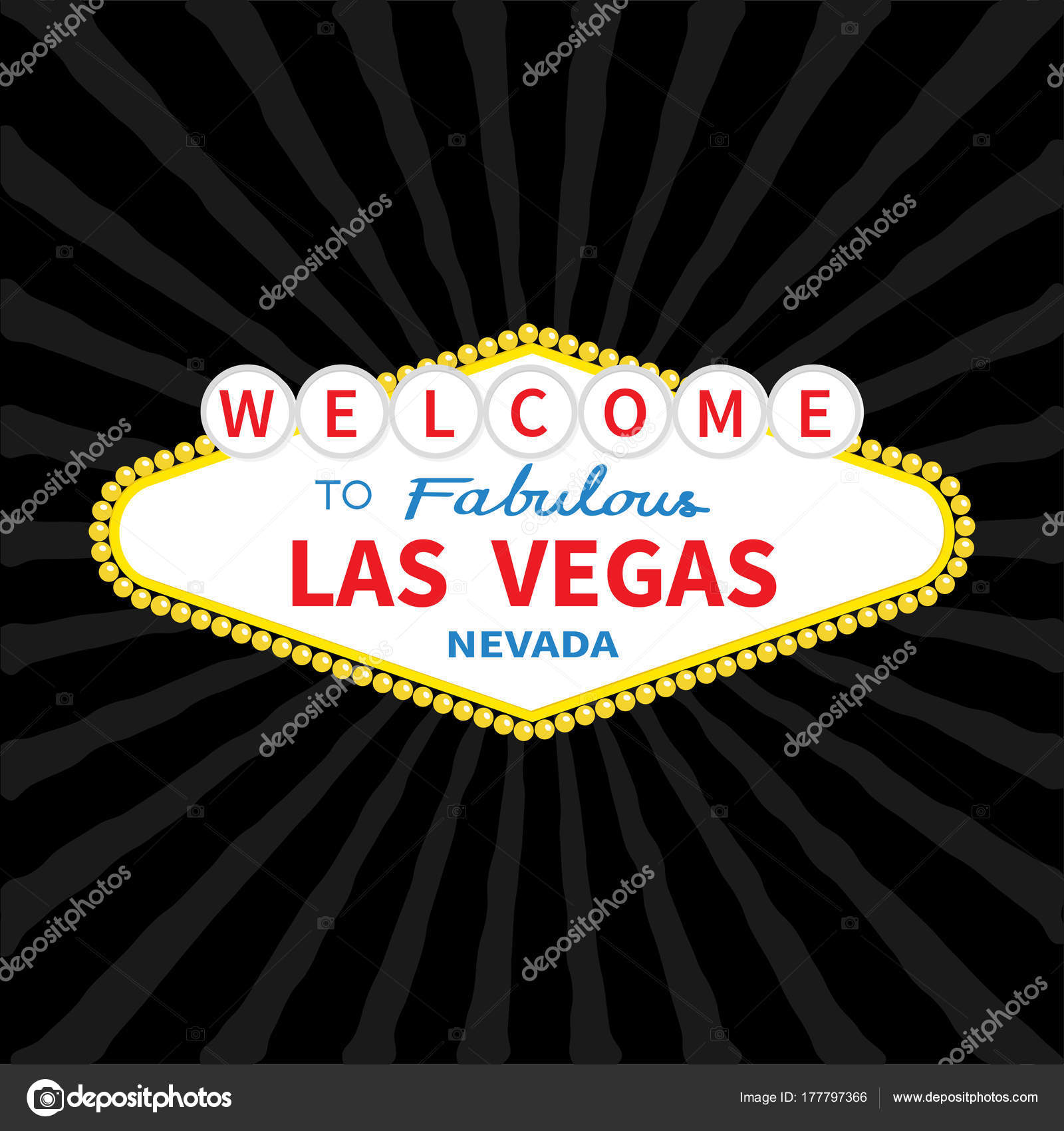 Bienvenido al icono de signo de Las Vegas . Vector de stock #177797366 de  ©worldofvector, image size:1600x1700