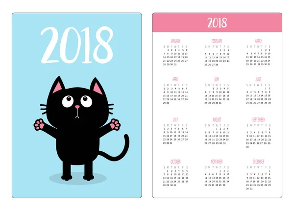 Taschenkalender 2018 Jahr — Stockvektor