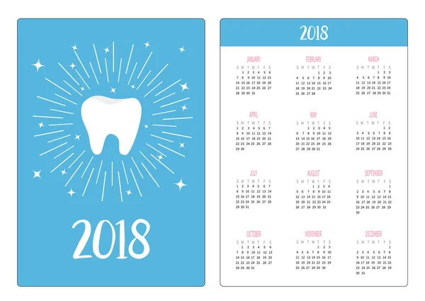Taschenkalender 2018 Jahr — Stockvektor