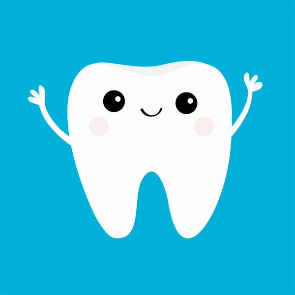 Gesundes Zahnsymbol Mit Lächelndem Gesicht Vektorillustration — Stockvektor