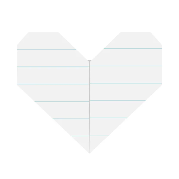 Carnet Ligne Papier Coeur Icône Illustration Vectorielle — Image vectorielle