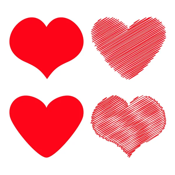 Rood Hart Pictogramserie Andere Vorm Happy Valentines Day Teken Symbool — Stockvector