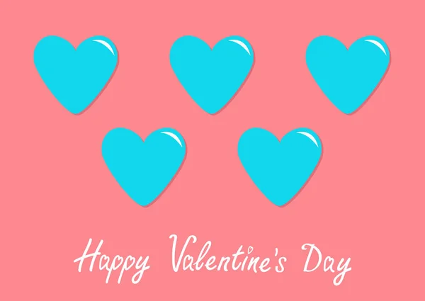 Mavi Kalpler Simgelerin Ayarlamak Sevgililer Günü Sembolleri Pembe Bir Arka — Stok Vektör