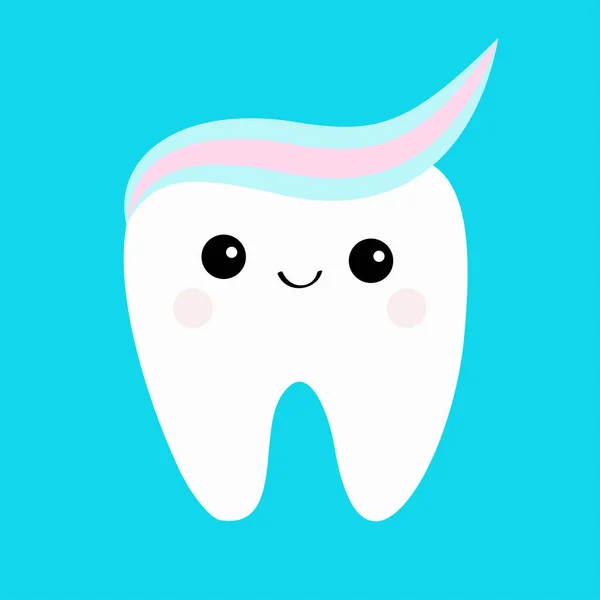 Charakter Kreskówka Śmieszne Uśmiecha Się Zęba Pasta Włosów Koncepcja Ustnej — Wektor stockowy