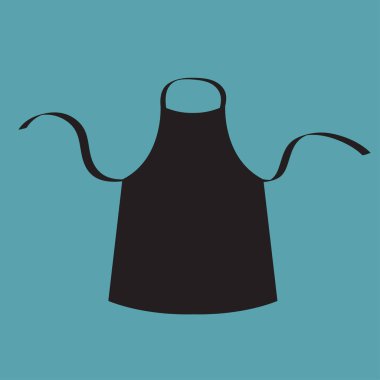 Siyah boş mutfak pamuk önlük, vektör çizim.