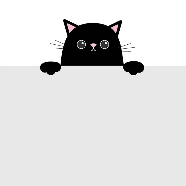 Negro Gato Divertido Colgando Plantilla Tablero Papel Ilustración Vectorial — Archivo Imágenes Vectoriales