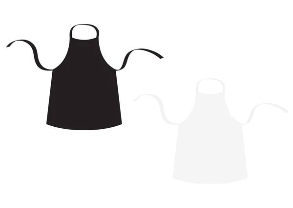 Conjunto Delantales Cocina Blanco Negro Algodón Ilustración Vectorial — Vector de stock