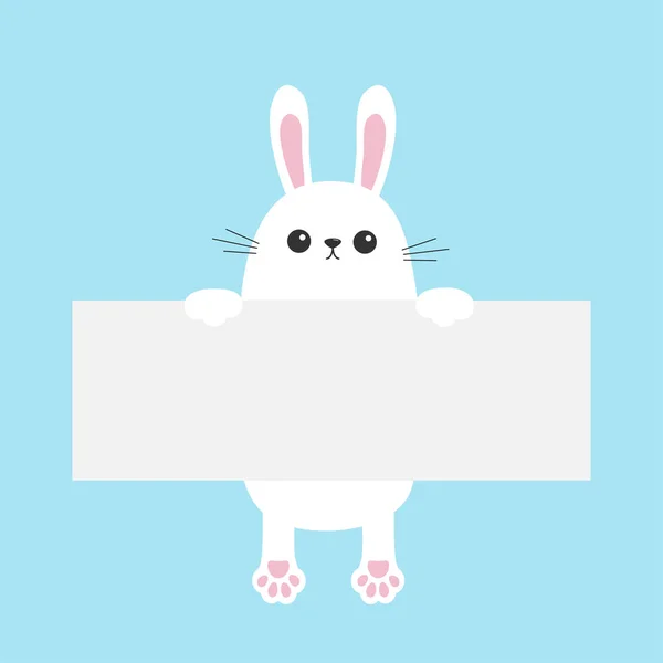 Beyaz tavşan holding boş Pano — Stok Vektör