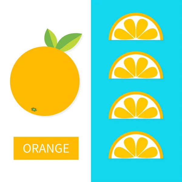 Conjunto de icono de fruta naranja — Archivo Imágenes Vectoriales