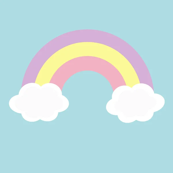 Rainbow i dwa chmury na niebie — Wektor stockowy