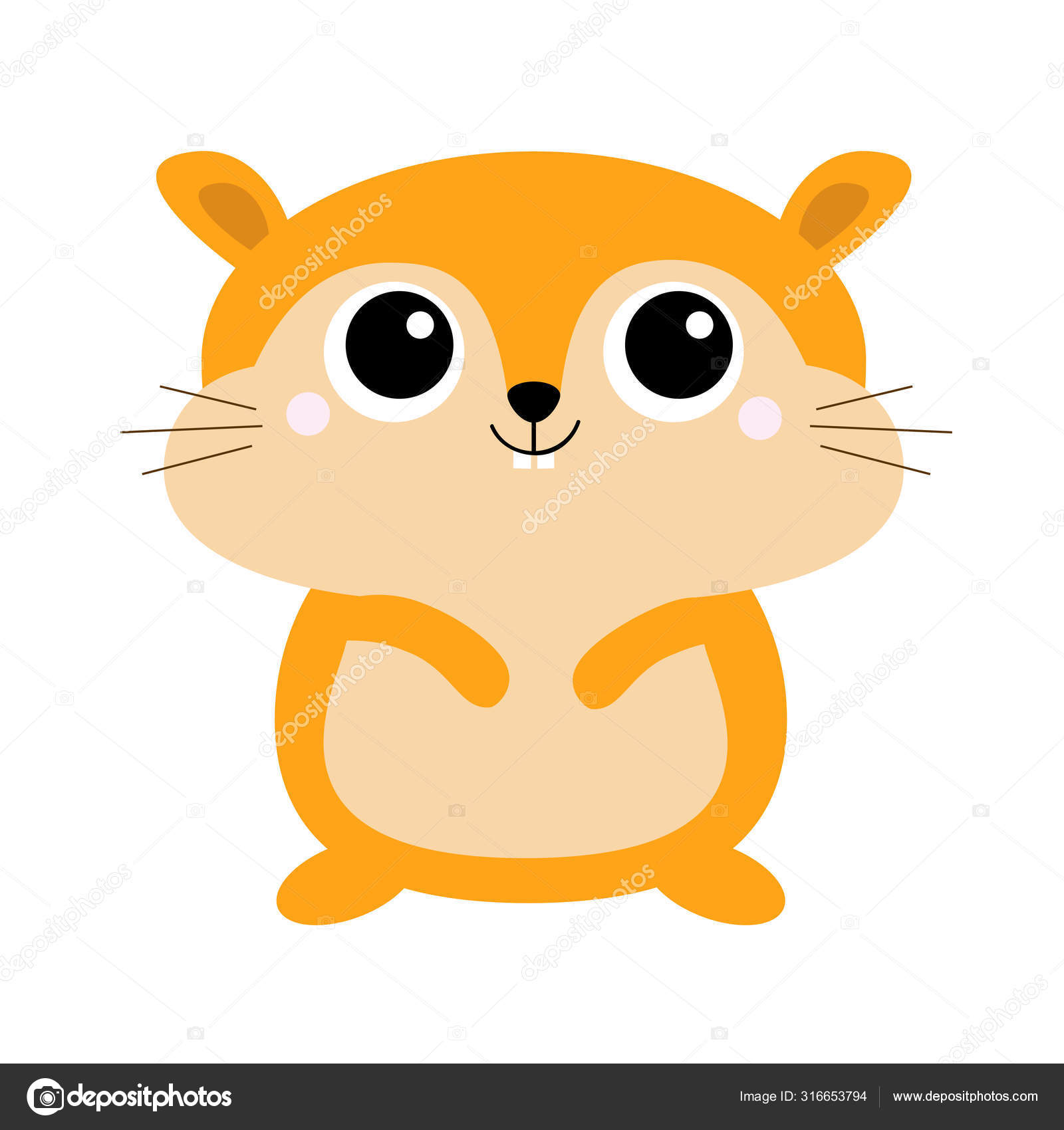 Icône Du Jouet Hamster Grands Yeux Animal Kawaii Drôle