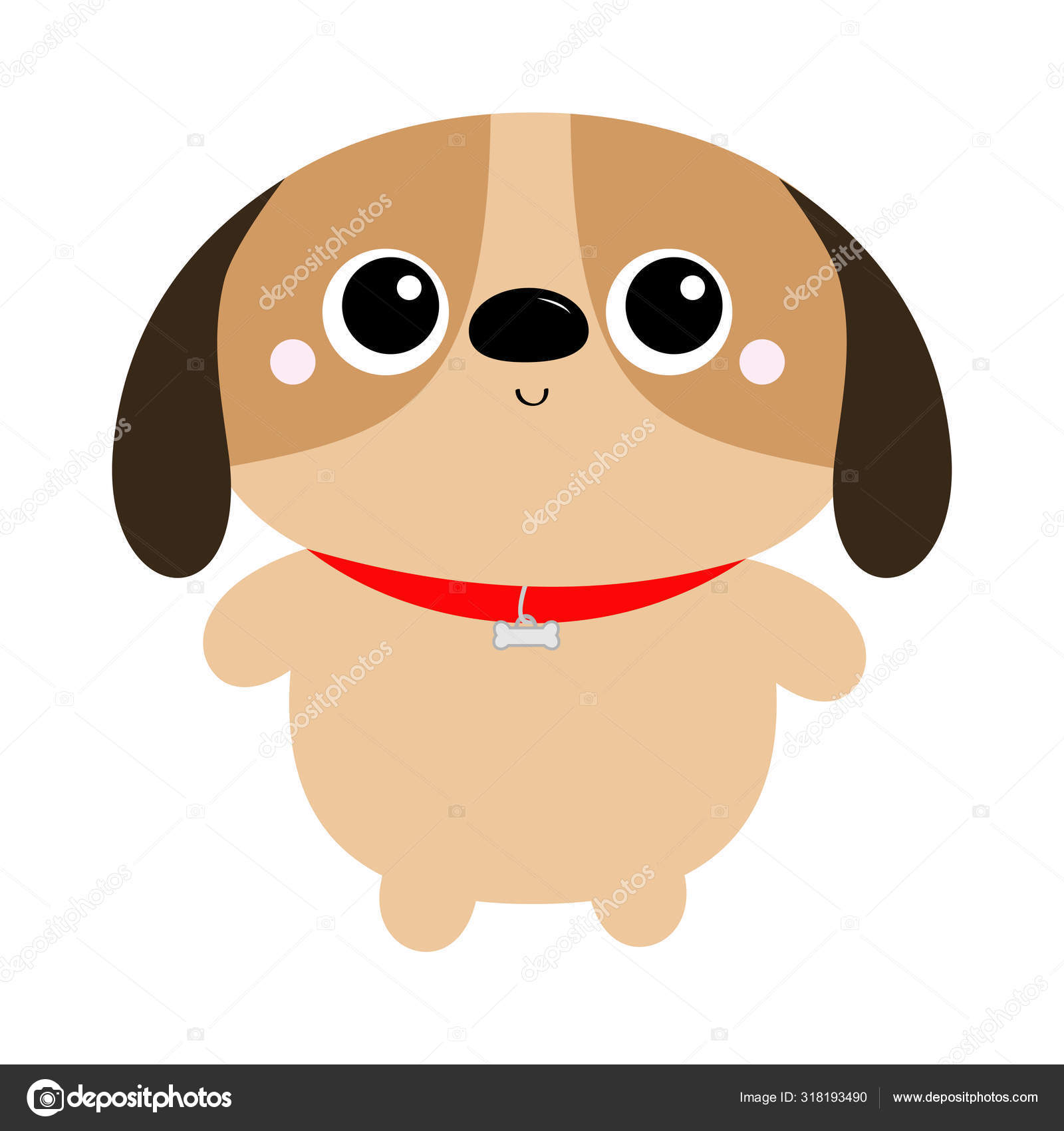 Dog toy icon. Big eyes. Puppy pooch standing. Funny Kawaii animal. Kids  print. Cute cartoon baby character. Pet collection. Flat design White  background Stock Vector Image by ©worldofvector #318193490
