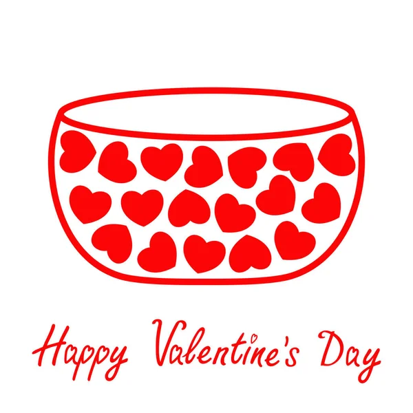 Cam kase hattı ikonuna bayılırım. Kırmızı kalp içeride. Sevgililer günün kutlu olsun. Güzel dekorasyon elemanı. Düz dizayn. Beyaz arka plan. İzole edilmiş. — Stok Vektör