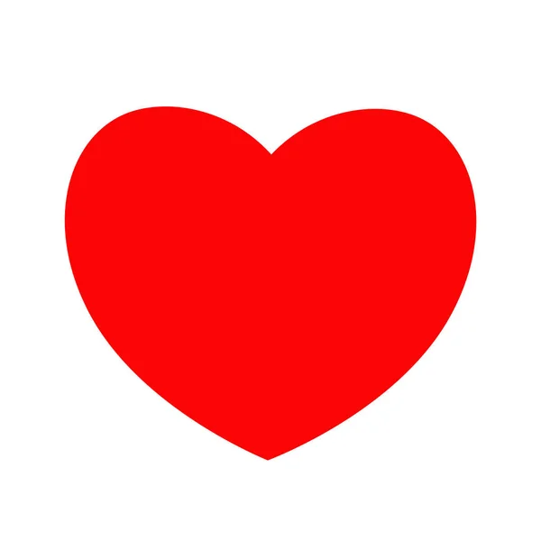 Kırmızı Kalp ikonu. Sevgililer Günü işaretin kutlu olsun. Basit bir şablon. Güzel grafik nesne. Tebrik kartına bayılırım. Düz dizayn. İzole edilmiş. Beyaz arkaplan. — Stok Vektör