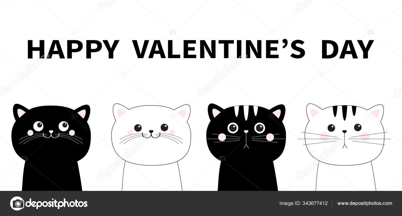 Black cat icon cute funny cartoon smiling Vector Image