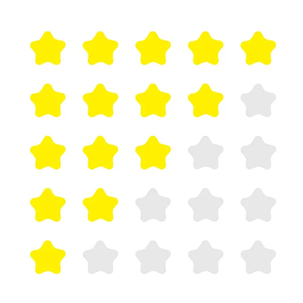 Star Rating Icon Set Customer Review Survey Feedback Concept Isolated — Stock Vector