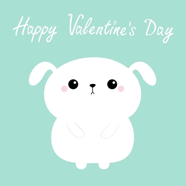 Joyeuse Saint Valentin Chien Chiot Iconique Kawaii Personnage Dessin Animé — Image vectorielle