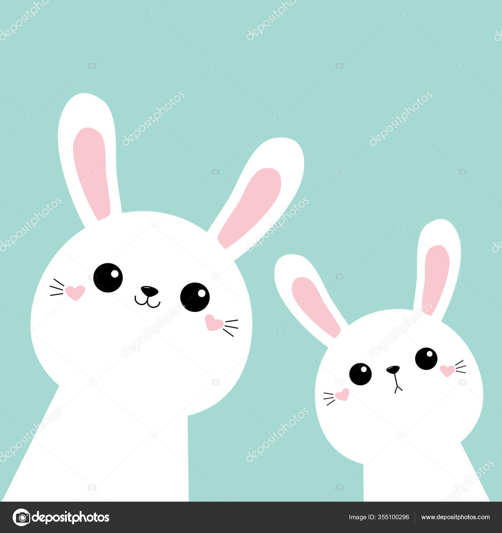 Conjunto Iconos Cabeza Conejo Dos Conejos Lindo Animal Liebre Kawaii  vector, gráfico vectorial © worldofvector imagen #355100296