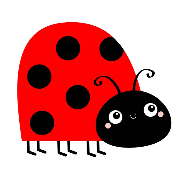 Dame Insecte Coccinelle Icône Vue Latérale Mignon Personnage Dessin Animé — Image vectorielle