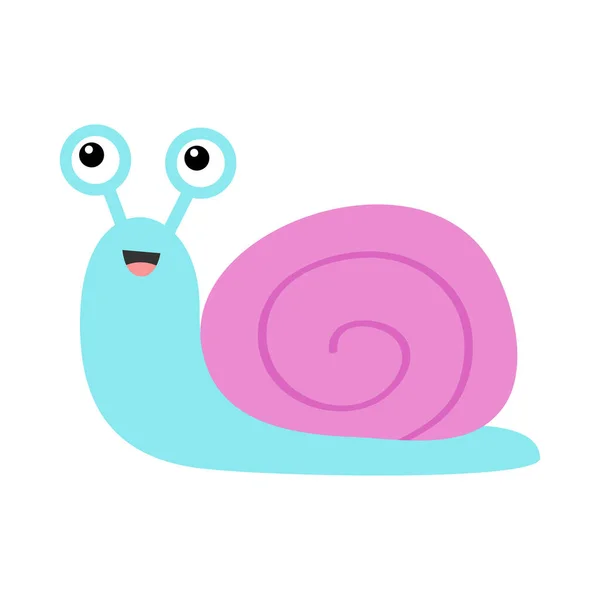 Snail Icon Violet Purple Shell Cute Cartoon Kawaii Funny Character — Stock Vector