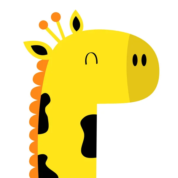 Giraffe Face Head Icon Kawaii Animal Cute Cartoon Funny Baby — Stock Vector