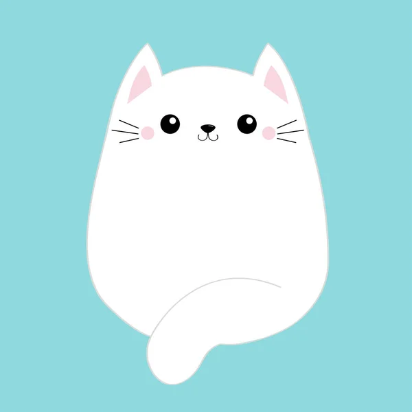 Ícone Gatinho Gatinho Gato Kawaii Personagem Desenho Animado Bonito Cara — Vetor de Stock