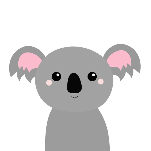 Koala Bear Face Head Icon Cute Cartoon Funny Baby Character — Stock Vector