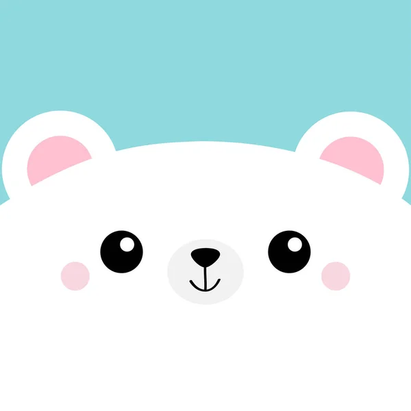 Weißbärenkopfquadratische Ikone Nette Karikatur Kawaii Lustige Figur Pet Baby Print — Stockvektor