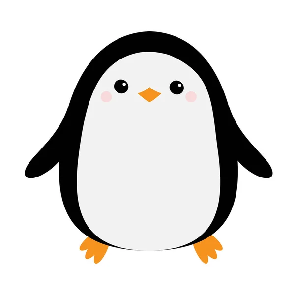 Pinguïn Vogel Icoon Leuke Cartoon Kawaii Grappig Baby Karakter Arctische — Stockvector