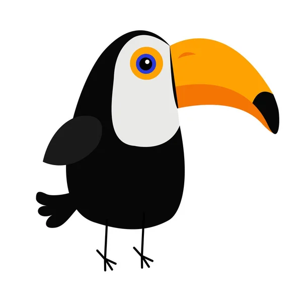 귀여운 토코는 아름다운 지방의 새입니다 커다란 모양의 아이콘 동물원 비아기 — 스톡 벡터