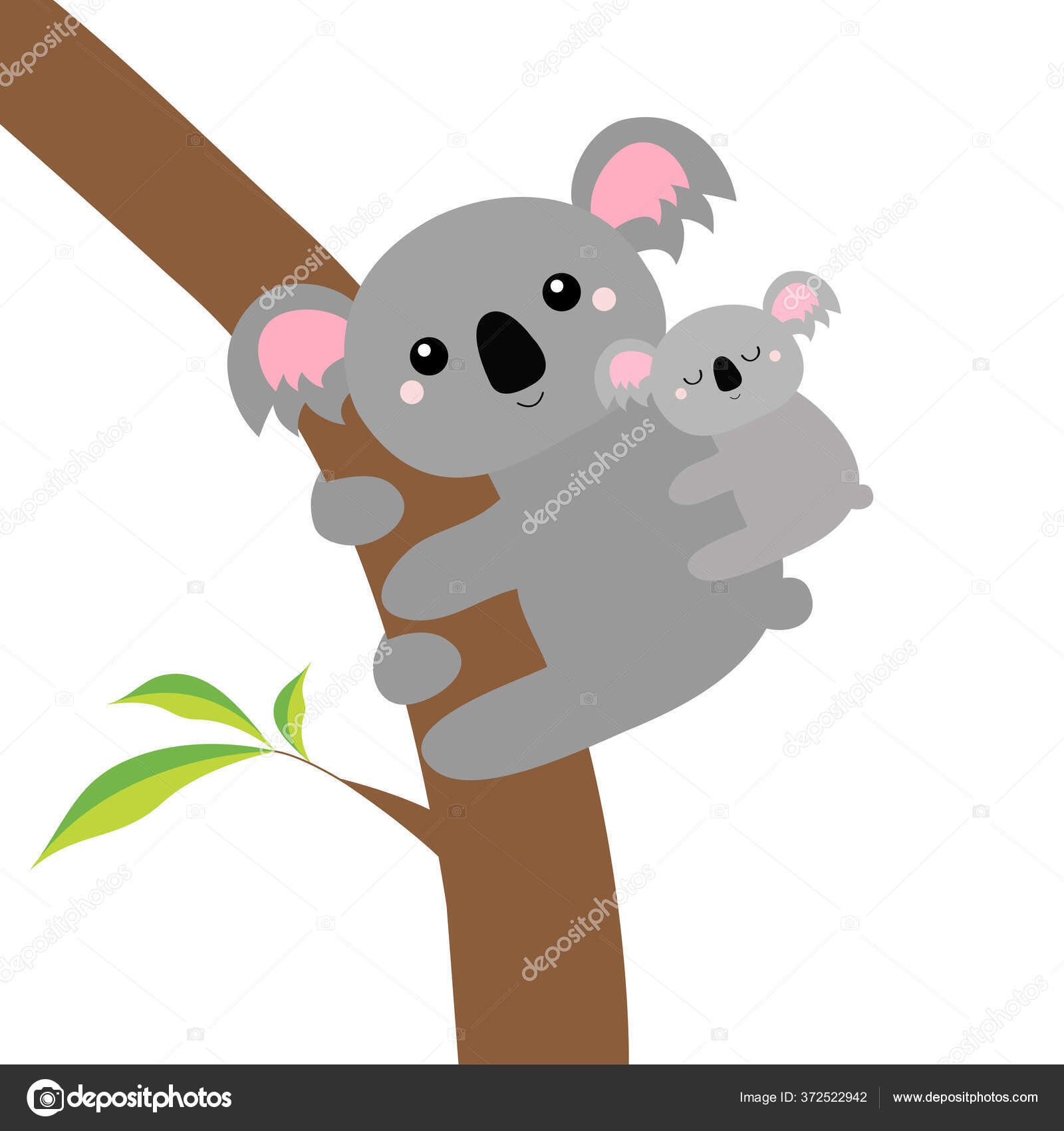 Cute Koala on a Branch · Creative Fabrica