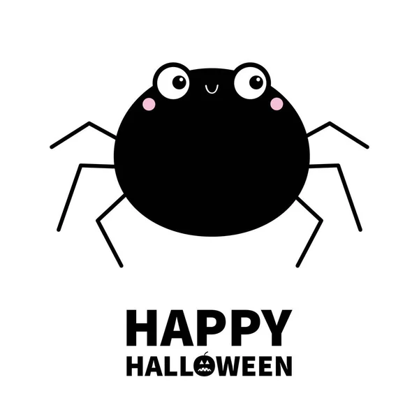 Feliz Halloween Icono Araña Lindo Personaje Dibujos Animados Kawaii Niños — Vector de stock