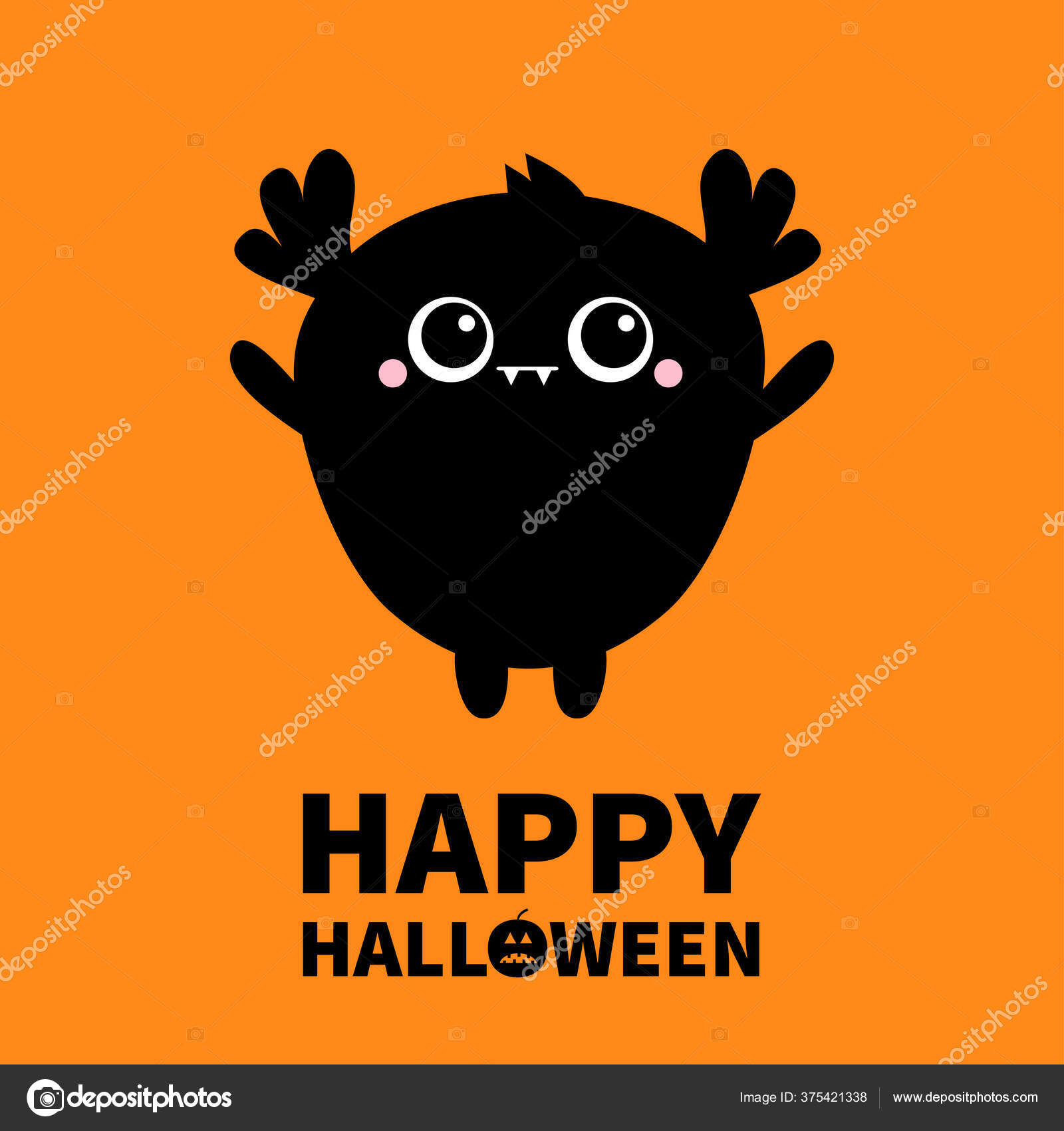 Feliz Halloween. Conjunto De Monstro Ícone. Kawaii Bonito