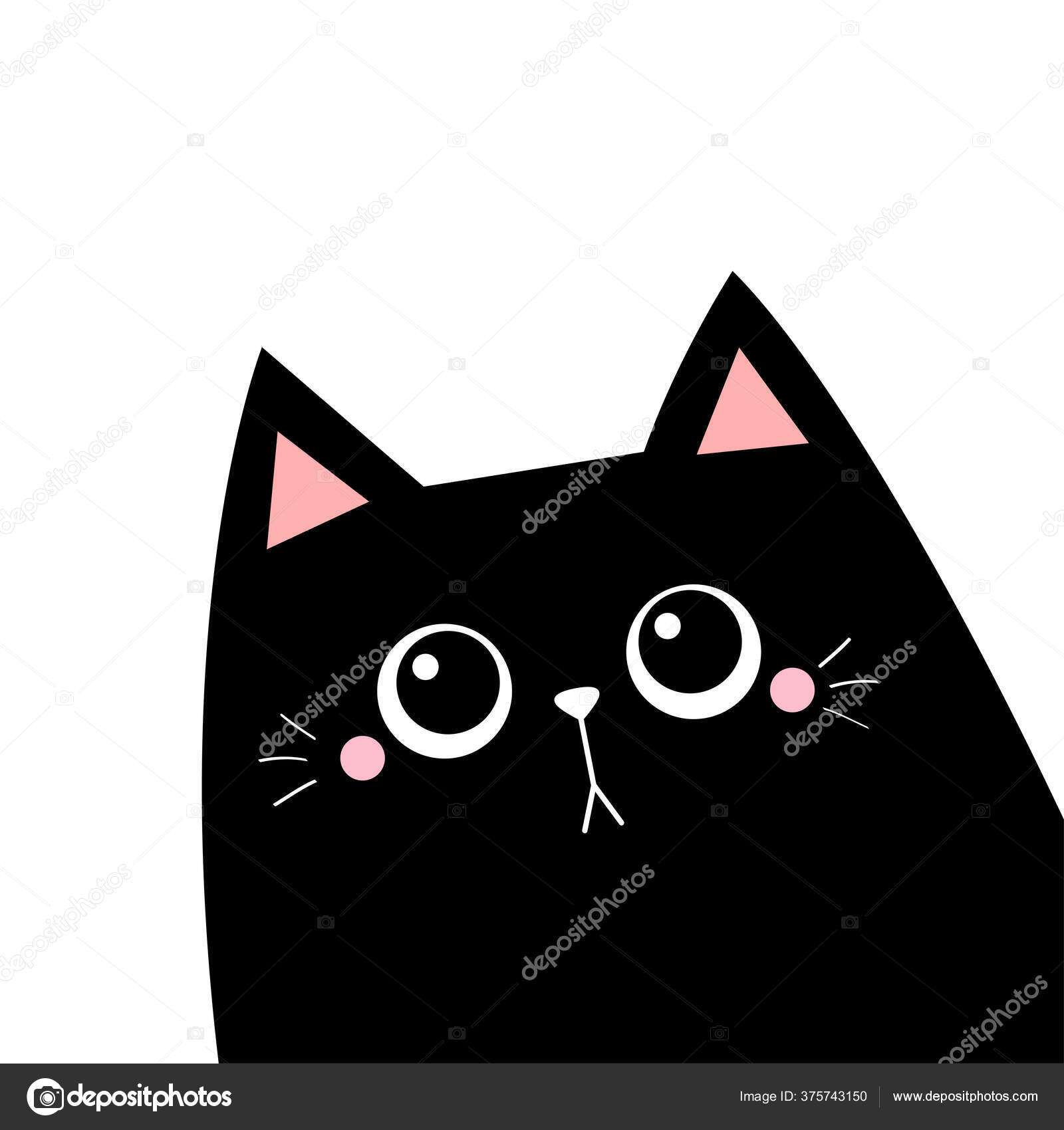 Cute Kitten Kawaii Character Sticker Set Cat With Anime Face