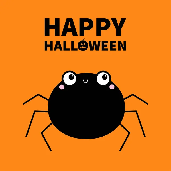 Feliz Halloween Icono Araña Cute Dibujos Animados Kawaii Niños Carácter — Vector de stock