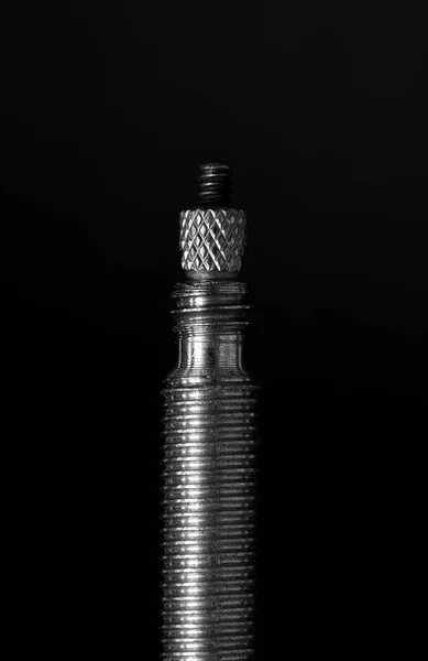 Macro image of a presta bicycle valve — Stock Photo, Image