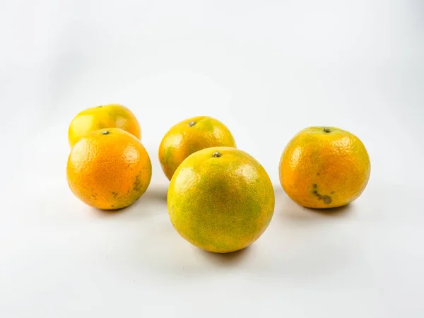 Fondo Fruta Naranja Citrus Reticulata Blanco Mandarina Naranja Mandarina Mandarina — Foto de Stock