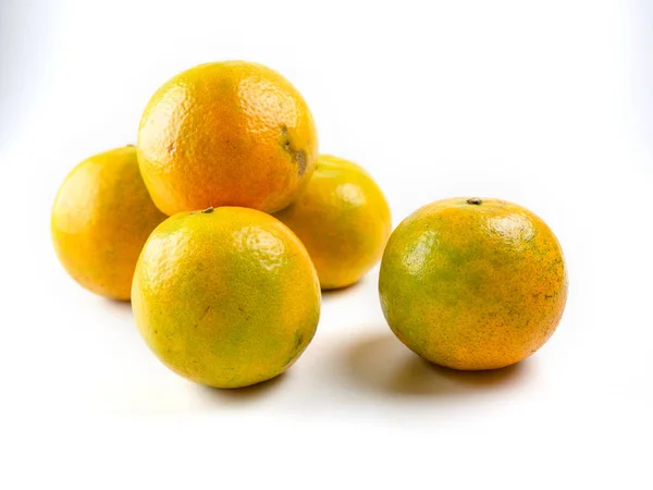 Fondo Fruta Naranja Citrus Reticulata Blanco Mandarina Naranja Mandarina Mandarina — Foto de Stock