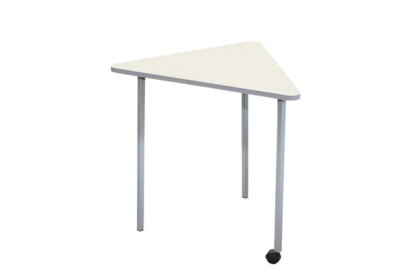 家具だ 白に隔離された木製の学校机 — ストック写真