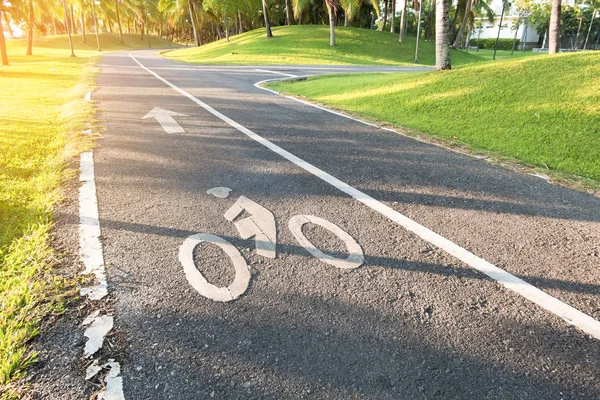 bicycle sign on bike lane in public park