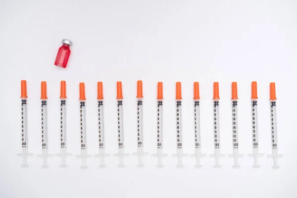 Insulin Syringe Vit Bakgrund — Stockfoto